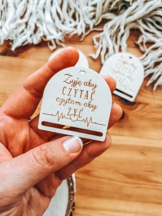 Żyję aby czytać... - zakładka półokrągła 5cm (3szt) - - - (baza do zakładki do książki)