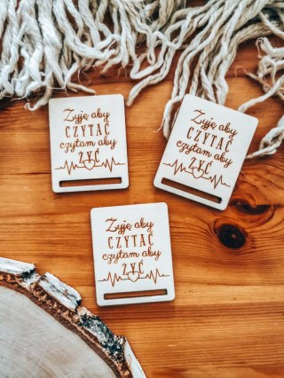 Żyję aby czytać - zakładka prostokąt 4x5cm (3szt) - - - (baza do zakładki do książki)