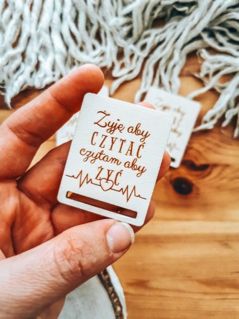 Żyję aby czytać - zakładka prostokąt 4x5cm (3szt) - - - (baza do zakładki do książki)