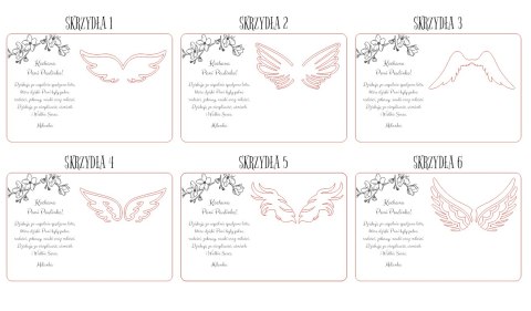 ANIOŁ STRÓŻ z imieniem - (1szt) tabliczka ze skrzydłami 9,5 x 14,5cm - DOWOLNY TEKST - - - (na aniołka podziękowanie, baza ze sk