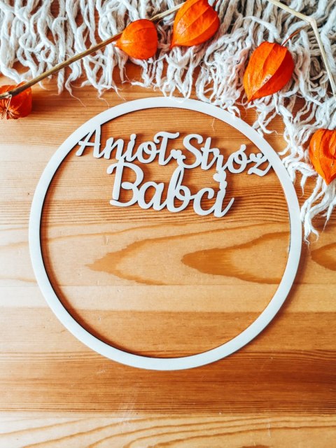 Anioł Stróż Babci i Dziadka - Koło z napisem (1szt) 20-39cm