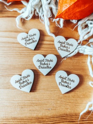 Anioł Stróż Babci i Dziadka - SERCE (5szt) 3/4/5cm - - - (serduszka, serduszko, serca, Dzień Babci i Dziadka)
