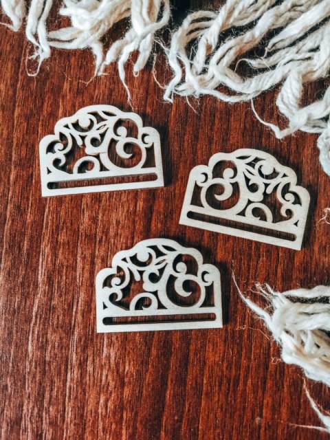 Ażur 01 - zakładka ozdobna 5x3,5cm (3szt) - - - (baza do zakładki do książki ażurowa)