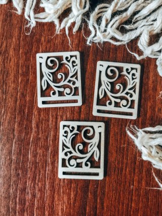 Ażur 01 - zakładka prostokąt 4x5cm (3szt) - - - (baza do zakładki do książki ażurowa)