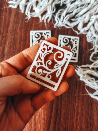 Ażur 01 - zakładka prostokąt 4x5cm (3szt) - - - (baza do zakładki do książki ażurowa)