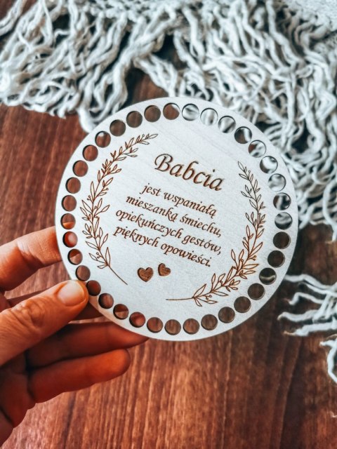 Baza do KOSZYKA (1szt) - DLA BABCI sentencja 01 - - - (baza do podstawki, podstawka, koszyk, taca)