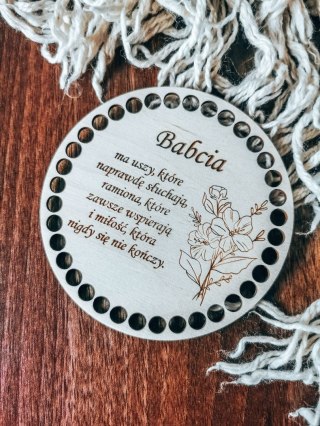 Baza do KOSZYKA (1szt) - DLA BABCI sentencja 02 - - - (baza do podstawki, podstawka, koszyk, taca)