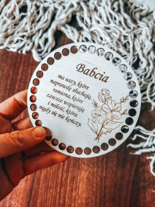 Baza do KOSZYKA (1szt) - DLA BABCI sentencja 02 - - - (baza do podstawki, podstawka, koszyk, taca)