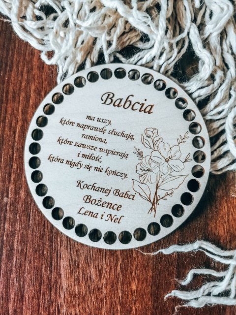 Baza do KOSZYKA (1szt) - DLA BABCI sentencja 02 - - - (baza do podstawki, podstawka, koszyk, taca)