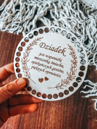 Baza do KOSZYKA (1szt) - DLA DZIADKA sentencja 01 - - - (baza do podstawki, podstawka, koszyk, taca)