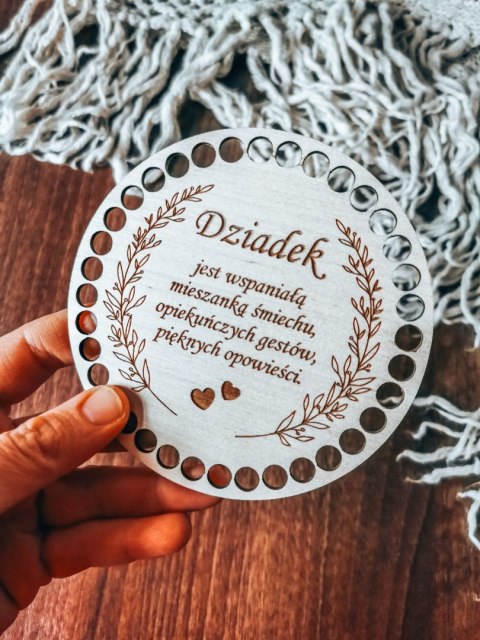 Baza do KOSZYKA (1szt) - DLA DZIADKA sentencja 01 - - - (baza do podstawki, podstawka, koszyk, taca)