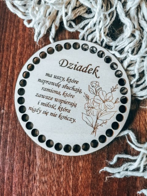 Baza do KOSZYKA (1szt) - DLA DZIADKA sentencja 02 - - - (baza do podstawki, podstawka, koszyk, taca)
