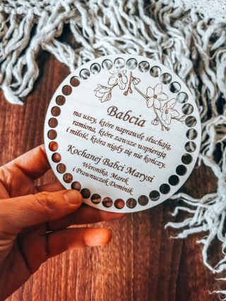 Baza do KOSZYKA (1szt) - ŻYCZENIA kwiaty 02 - Dzień Babci i Dziadka - - - (baza do podstawki, podstawka, koszyk, taca)