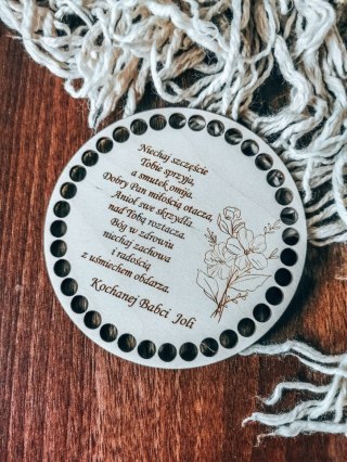 Baza do KOSZYKA (1szt) - ŻYCZENIA kwiaty 03 - Dzień Babci i Dziadka - - - (baza do podstawki, podstawka, koszyk, taca)