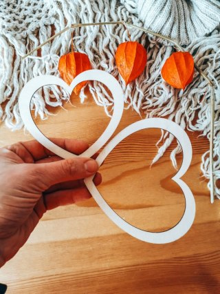 Baza obręcz - drewniane serce - zestaw 12cm + 10cm