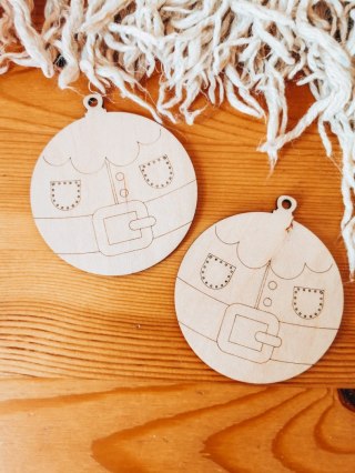 Bombka PEŁNA 8cm (2szt) - Święty Mikołaj - - - (Wesołych Świąt, Cicha Noc, bombki i zawieszki choinkowe, do kolorowania, kolorow