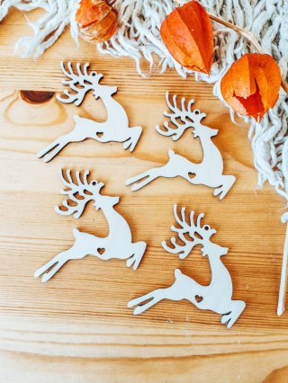 Bombka - RENIFER 01 (4szt) - - - ( baza do bombek z makramy, bombki bazy, jeleń)