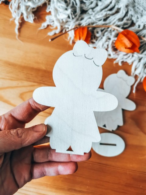 CIASTEK 02 dziewczynka - figurka z podstawką (2szt) (12cm) - do ozdabiania (pierniczek, piernik)