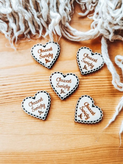 Chrzest Święty - AŻUROWE serce (5szt) 3/4/5cm - - - (serduszka, serduszko, serca, ażur)