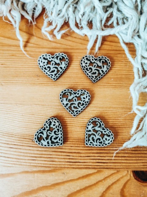 DEKOR serce AŻUROWE 02 3-5cm (5szt)
