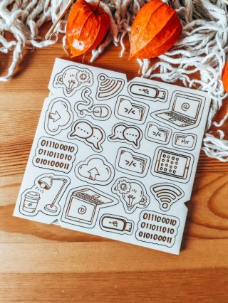 DEKOR - zestaw INFORMATYK (14,5cm x 14,5cm) - - - (programista, social media menager, internet, komputer)