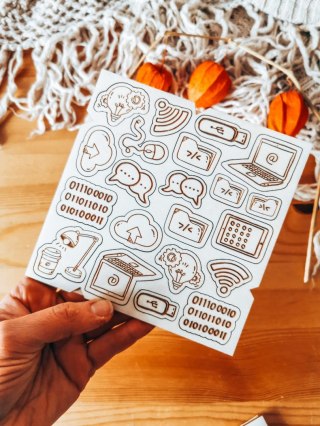 DEKOR - zestaw INFORMATYK (14,5cm x 14,5cm) - - - (programista, social media menager, internet, komputer)