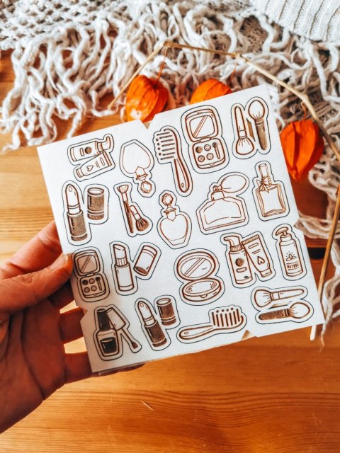 DEKOR - zestaw KOSMETYKI (14,5cm x 14,5cm) - - - (kosmetyczka, make-up, perfumy)