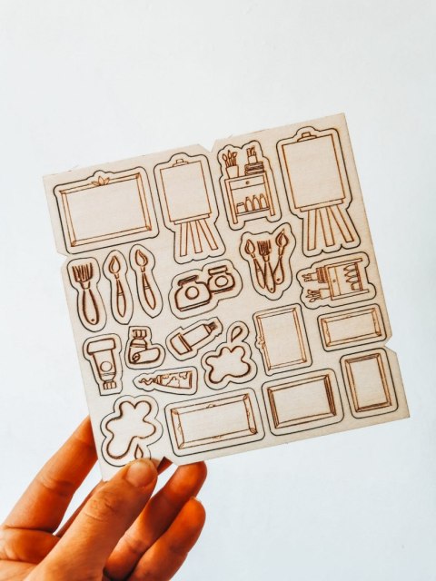 DEKOR - zestaw MALARZ artysta (14,5cm x 14,5cm) - - - (obrazy, farby, malowanie)