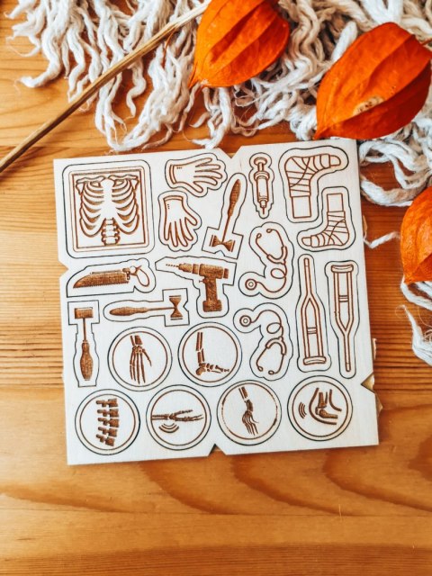 DEKOR - zestaw ORTOPEDA (14,5cm x 14,5cm) - - - (rehabilitacja, fizjoterapeuta, kości)