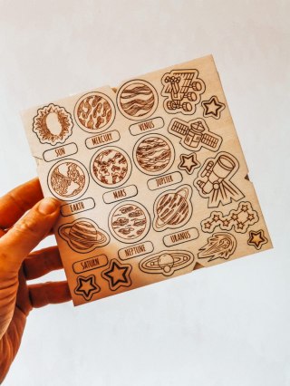 DEKOR - zestaw PLANETY (14,5cm x 14,5cm) - - - (kosmos, układ słoneczny, astronauta)