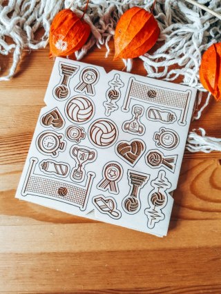 DEKOR - zestaw SIATKÓWKA (14,5cm x 14,5cm) - - - (sportowiec)