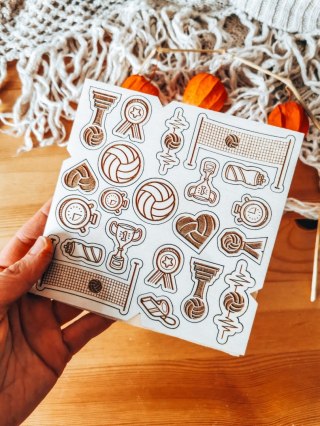DEKOR - zestaw SIATKÓWKA (14,5cm x 14,5cm) - - - (sportowiec)