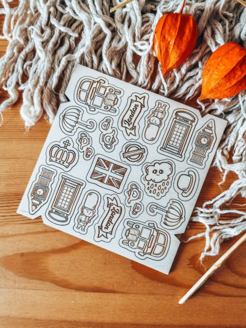 DEKOR - zestaw WIELKA BRYTANIA (14,5cm x 14,5cm) - - - (Londyn, Anglia, Angielski)