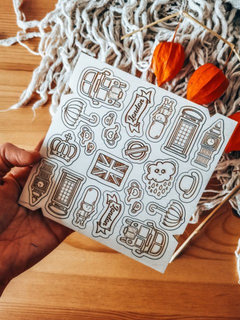 DEKOR - zestaw WIELKA BRYTANIA (14,5cm x 14,5cm) - - - (Londyn, Anglia, Angielski)