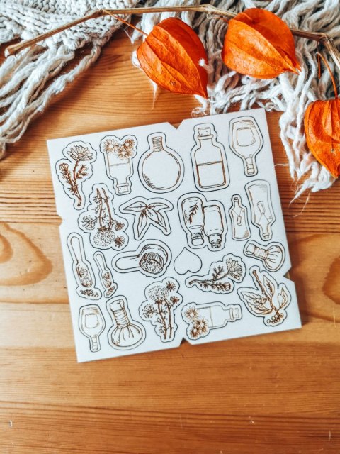 DEKOR - zestaw ZIELARKA (14,5cm x 14,5cm) - - - (zioła)