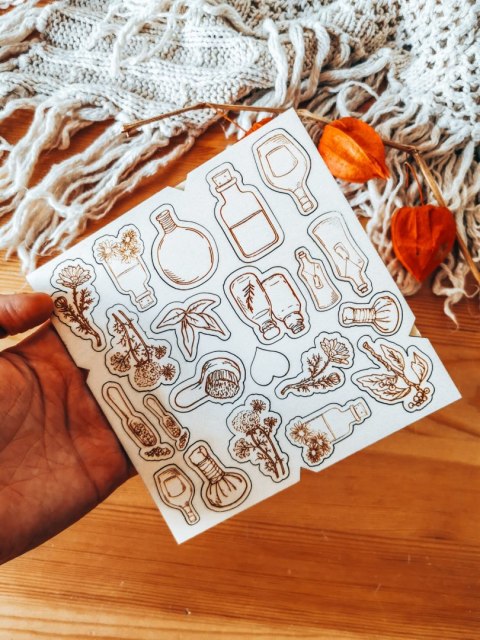 DEKOR - zestaw ZIELARKA (14,5cm x 14,5cm) - - - (zioła)