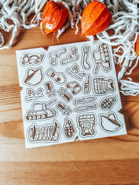 DEKOR - zestaw ŻOŁNIERZ (14,5cm x 14,5cm) - - - (wojsko, wojna, broń)