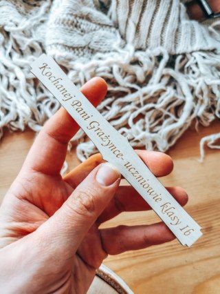 Dowolny tekst DEDYKACJA - TABLICZKA (1szt) 10cm/12cm/14cm - (8 wzorów) DZIEŃ NAUCZYCIELA