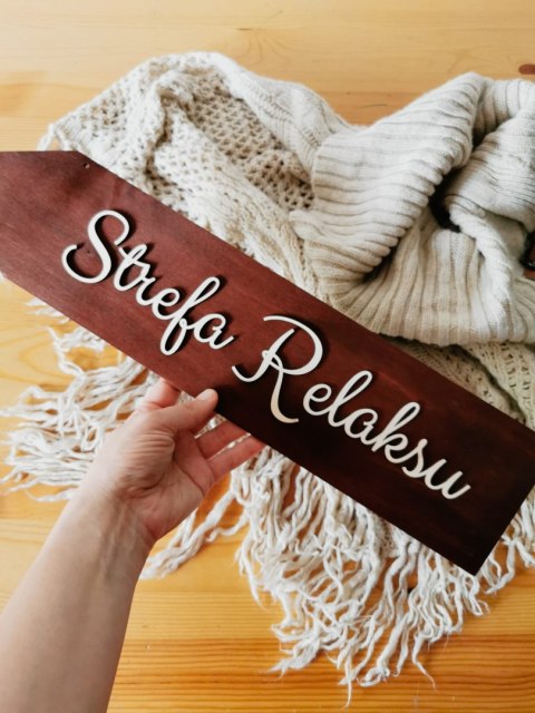 Drogowskaz (1szt) Strefa Relaksu - - - (znak drogowskazu, tablica, tabliczka, strzałka)