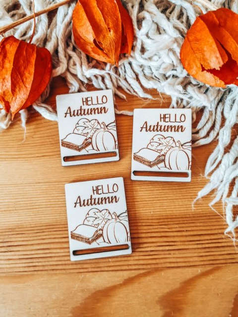 Dynia 01 Hello Autumn - zakładka prostokąt 4x5cm (3szt) - - - (baza do zakładki do książki, jesień)