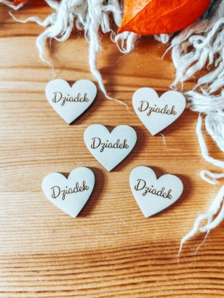 Dziadek - SERCE (5szt) 3/4/5cm - - - (serduszka, serduszko, serca, Dzień Babci i Dziadka)