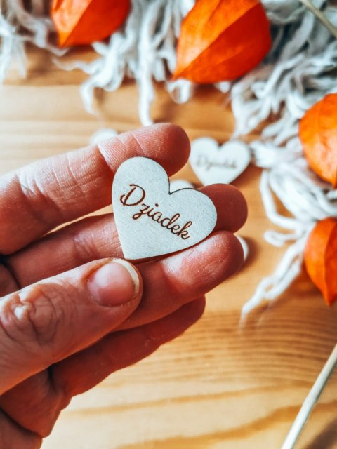 Dziadek - SERCE (5szt) 3/4/5cm - - - (serduszka, serduszko, serca, Dzień Babci i Dziadka)