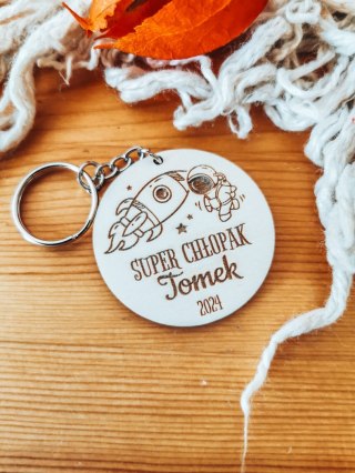 Dzień Chłopaka BRELOCZEK rakieta 01 - 5cm (1szt) - z imieniem - - - (brelok, astronauta, kosmos)