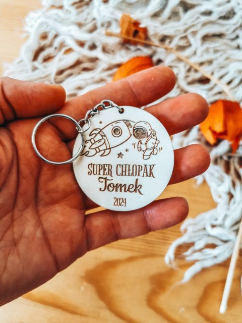 Dzień Chłopaka BRELOCZEK rakieta 01 - 5cm (1szt) - z imieniem - - - (brelok, astronauta, kosmos)