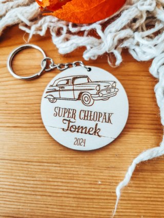 Dzień Chłopaka BRELOCZEK samochód 01 - 5cm (1szt) - z imieniem - - - (brelok)