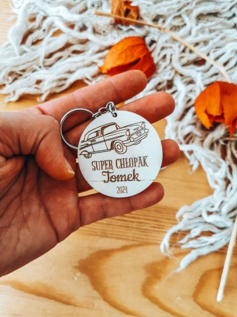 Dzień Chłopaka BRELOCZEK samochód 01 - 5cm (1szt) - z imieniem - - - (brelok)