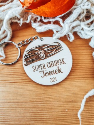 Dzień Chłopaka BRELOCZEK samochód 02 - 5cm (1szt) - z imieniem - - - (brelok)