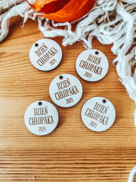 Dzień Chłopaka - KOŁO (5szt) 3/4/5cm - - - (kółko, zawieszka, metka, etykietka)