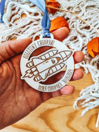 Dzień Chłopaka ODLOTOWY CHŁOPAK 02 - medal 7cm (1szt) - z imieniem - - - (zawieszka, odznaka, rakieta)