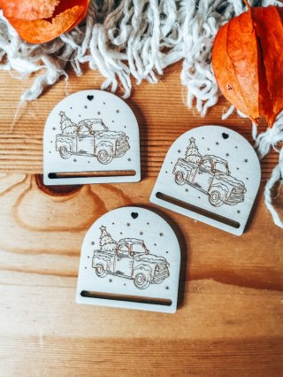 Gwiazdka AUTO 02 - zakładka półokrągła 5cm (3szt) - - - (baza do zakładki do książki, Boże Narodzenia, Wesołych Świąt, Święta)